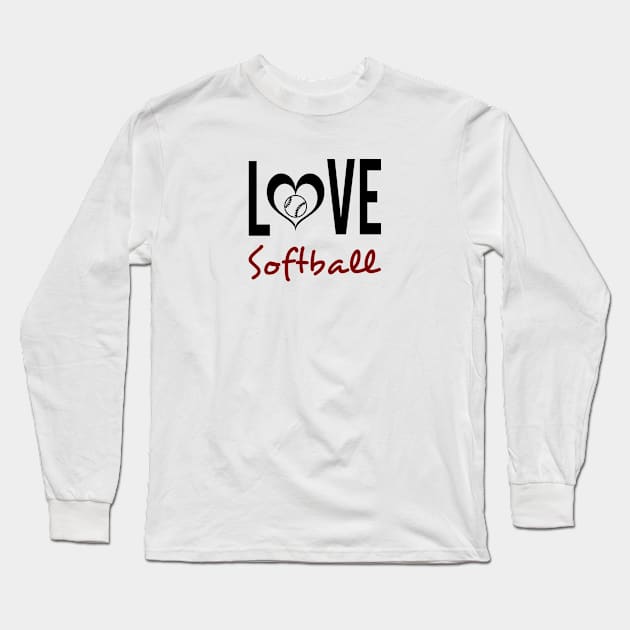 Love Softball Long Sleeve T-Shirt by almosthome